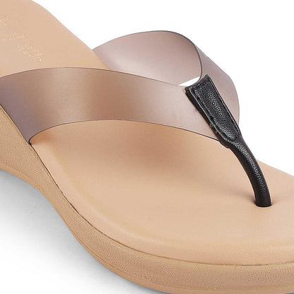 Ternto Black Women's Casual Wedge Sandals Tresmode
