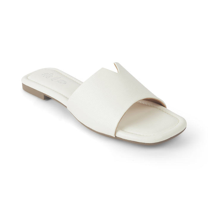 Women's White Flats Tresmode