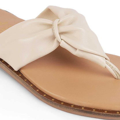 Tie Beige Women's Casual Flats Tresmode
