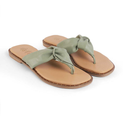 Tie Green Women's TPR Sole Flats Tresmode