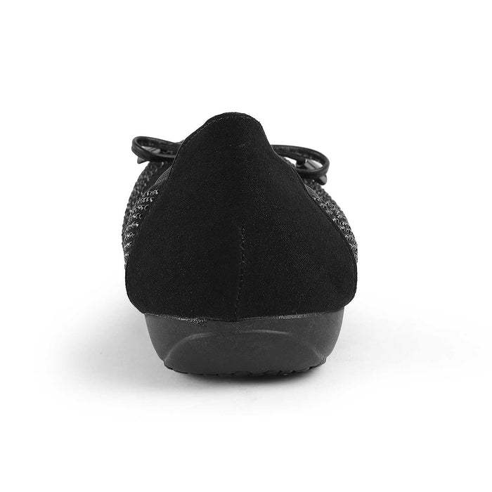 Todiam Black Women's TPR Sole Ballerinas Tresmode