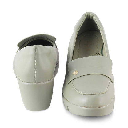 Tresmode Towes Green Women's Dress Wedge Loafers