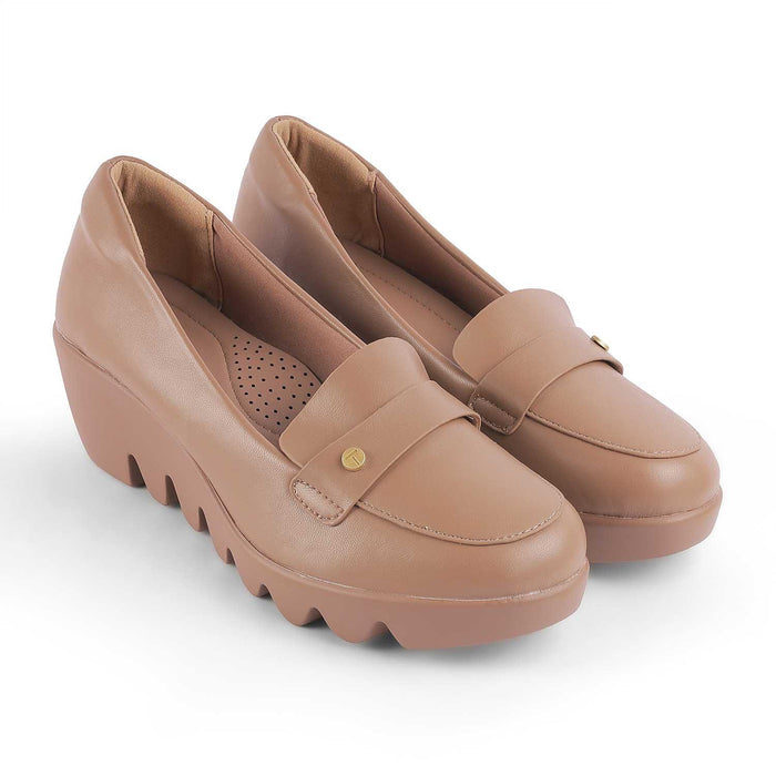 Towes Taupe Women's Elegant Wedge Sandals Tresmode