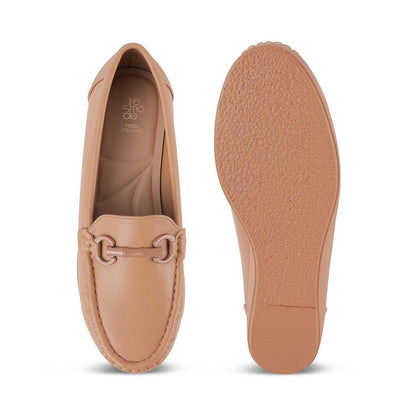 Trebien Tan Women's Comfortable Wedge Loafers Tresmode