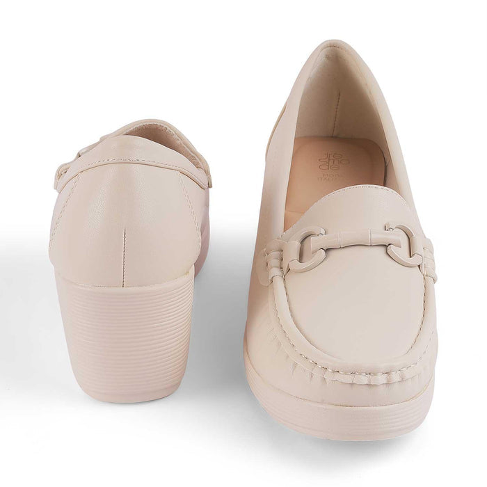 Trebien White Women's Vegan-friendly Wedge Loafers Tresmode