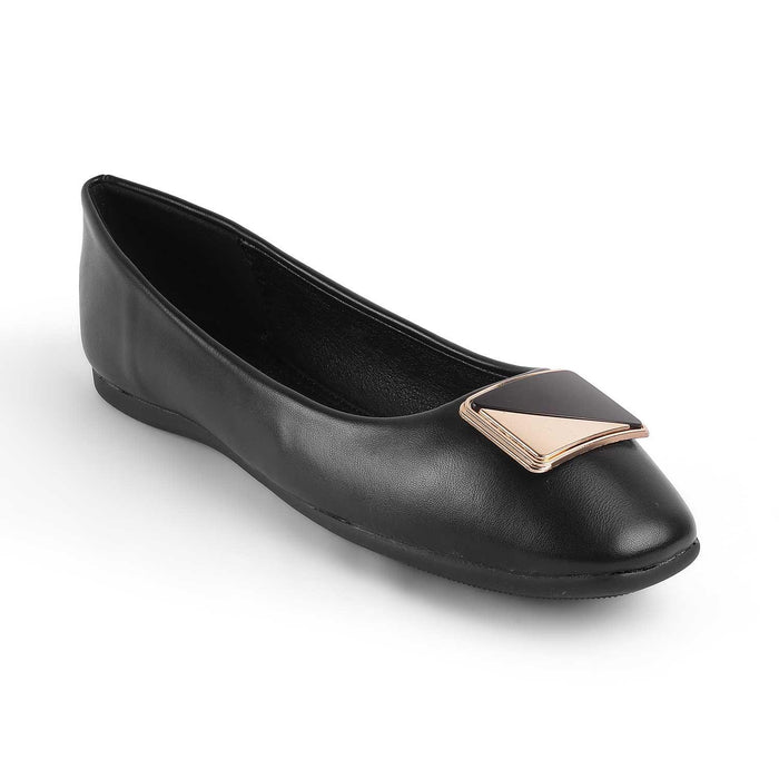 Treci Black Women's Vegan-Friendly Ballerinas Tresmode