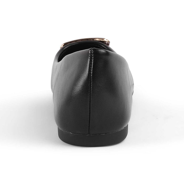 Treci Black Women's Round Shape Ballerinas Tresmode