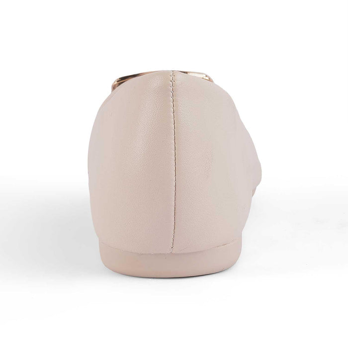 Treci White Women's Round Shape Ballerinas Tresmode