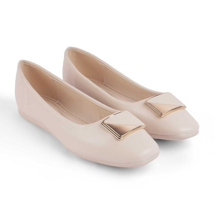 Treci White Women's TPR Sole Ballerinas Tresmode