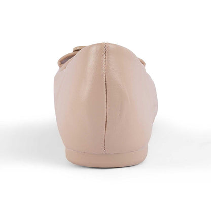 Tregamo Beige Women's Round Shape Ballerinas Tresmode