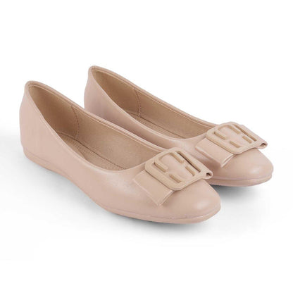 Tregamo Beige Women's TPR Sole Ballerinas Tresmode