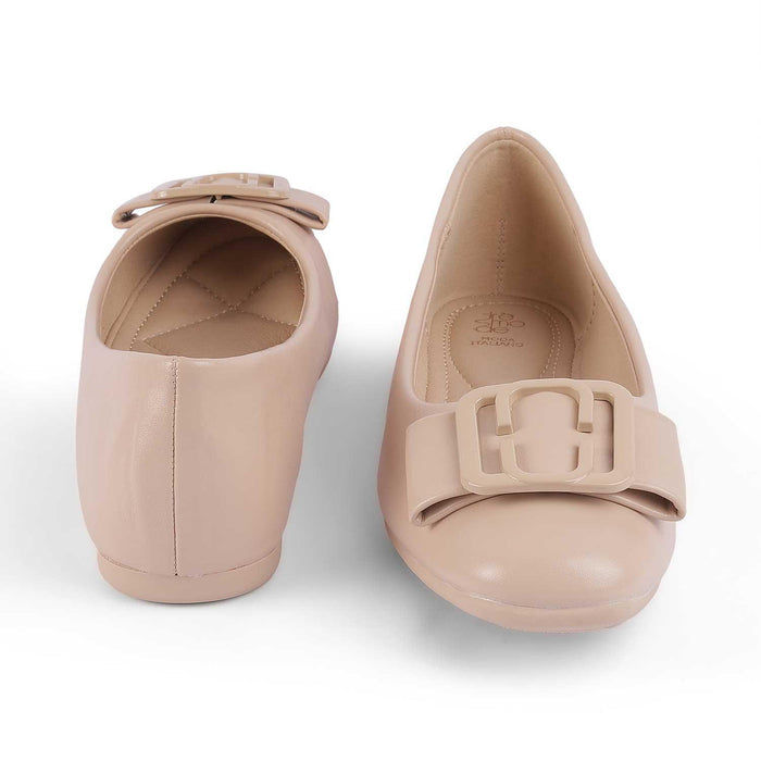 Tregamo Beige Women's Comfortable Ballerinas Tresmode
