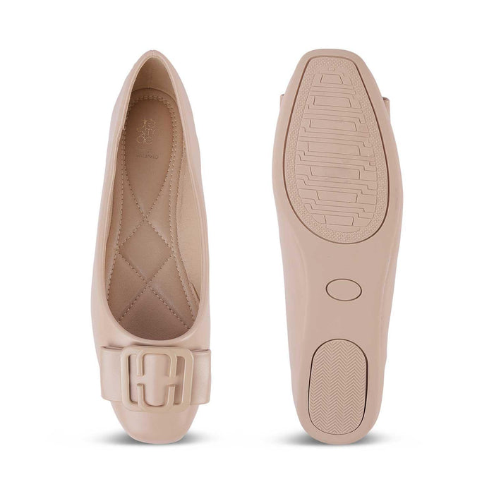 Tregamo Beige Women's Everyday Wear Ballerinas Tresmode
