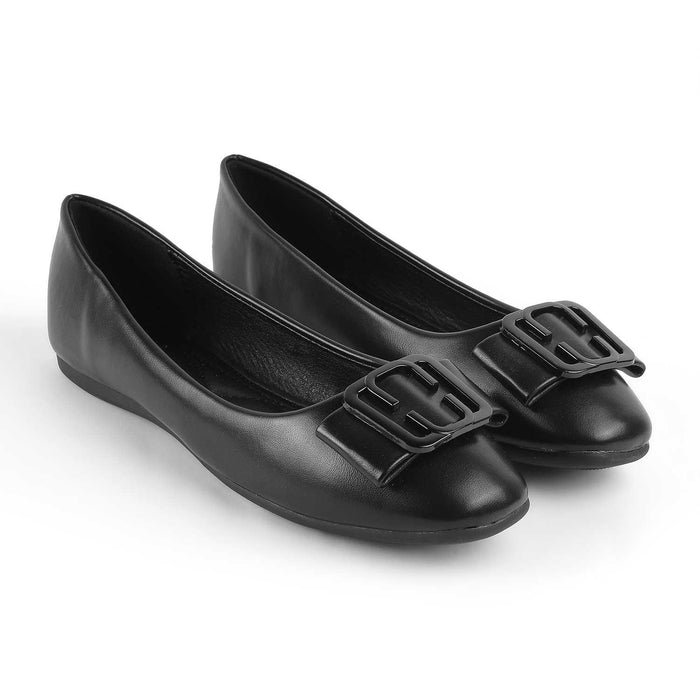 Tregamo Black Women's TPR Sole Ballerinas Tresmode