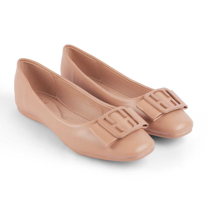 Tregamo Tan Women's TPR Sole Ballerinas Tresmode