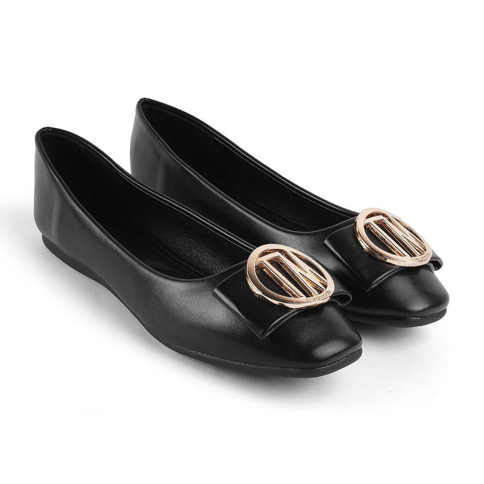 Trego Black Women's TPR Sole Ballerinas Tresmode