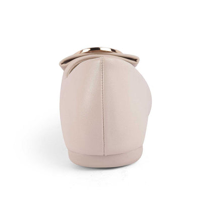 Trego White Women's Round Shape Ballerinas Tresmode