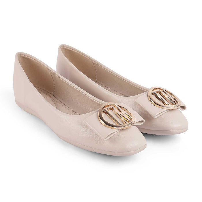Trego White Women's TPR Sole Ballerinas Tresmode