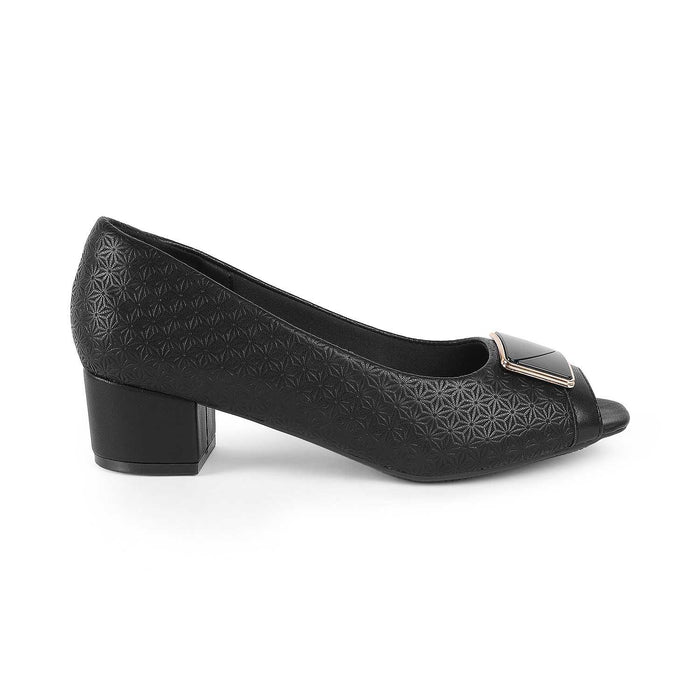 Treroy Black Women's Peep Toe Sandals Tresmode