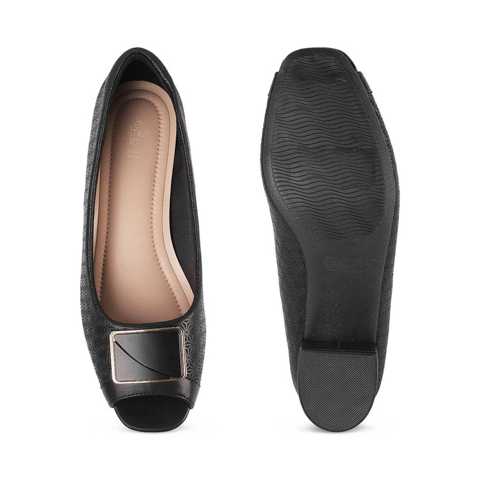 Treroy Black Women's Trendy Peep-toe Sandals Tresmode