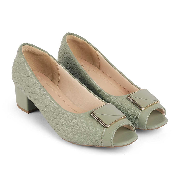 Treroy Green Women's TPR Sole Peep Toe Sandals Tresmode