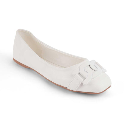 Tresx White Women's Vegan-Friendly Ballerinas Tresmode
