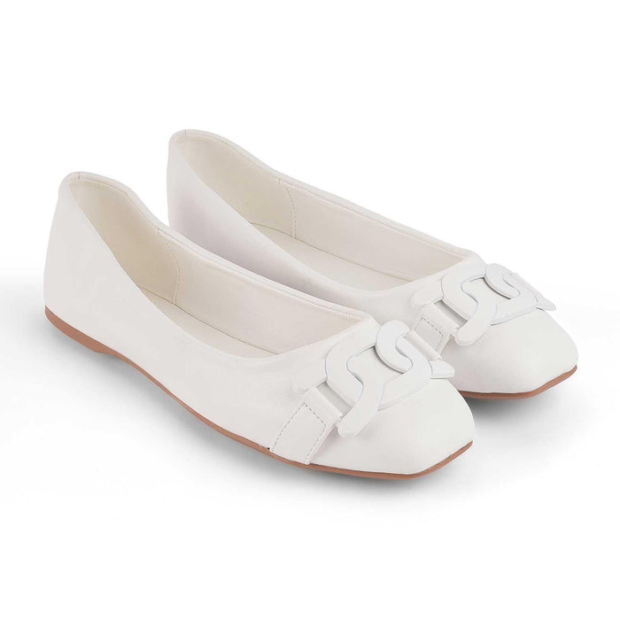 Tresx White Women's Super Comfortable Ballerinas Tresmode