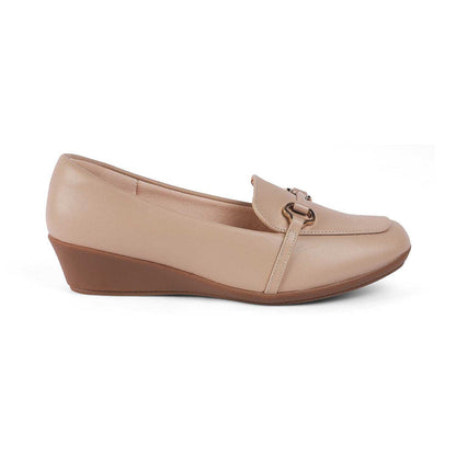 Trevy Beige Women's Chunky Sole Loafers Tresmode