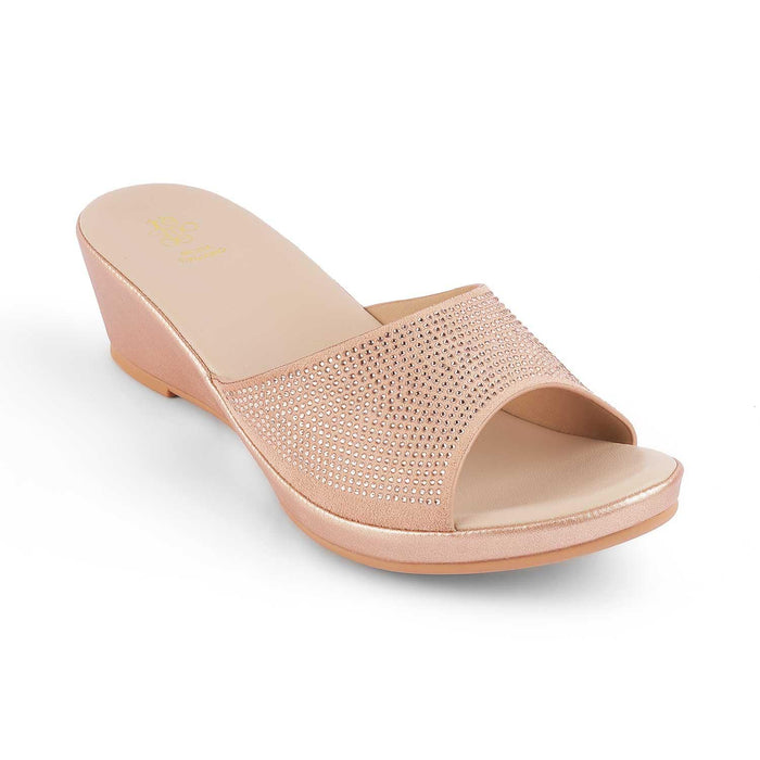 Treyork Champagne Women's 2-inch Wedge Heel Sandals Tresmode