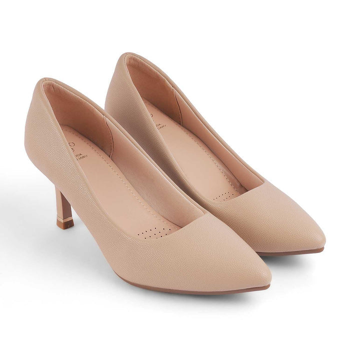 Triango Beige Women's TPR Sole Pumps Tresmode