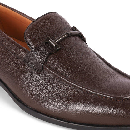 Umac Brown Men's Formal Leather Loafers Tresmode