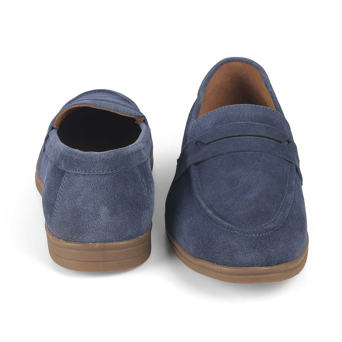 Tresmode Veni Blue Men's Suede Leather Loafers
