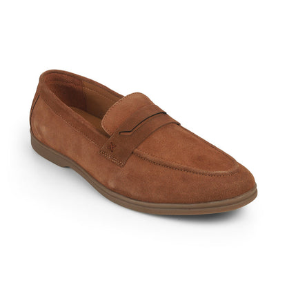 Men's Tan Leather Loafers Tresmode