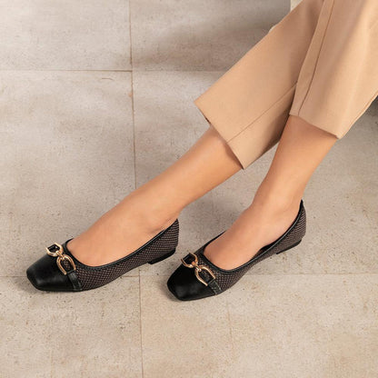 Yolky Black Women's Ballerinas Tresmode