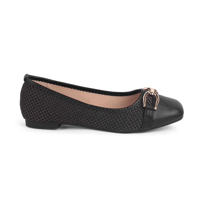 Yolky Black Women's TPR Sole Ballerinas Tresmode