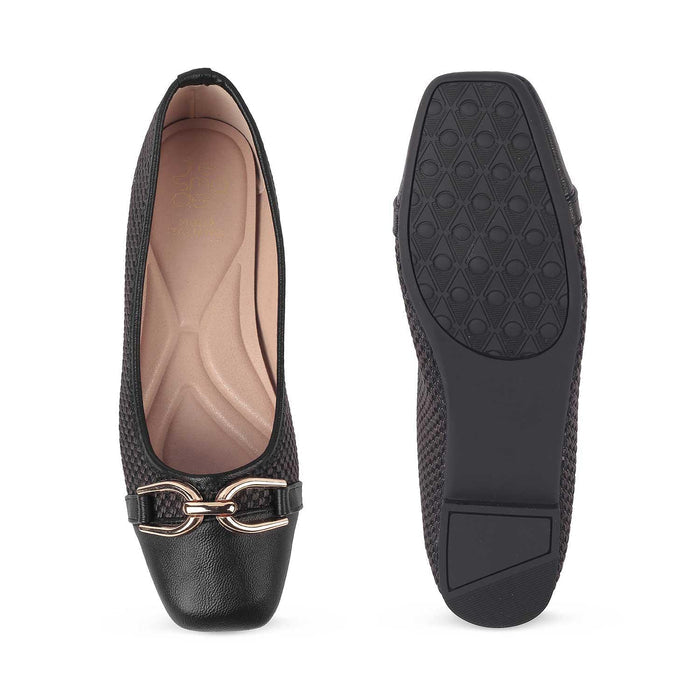 Yolky Black Dress Ballerinas For Women Tresmode