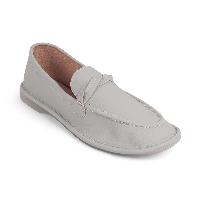 Yorko Grey Women's TPR Sole Loafers Tresmode