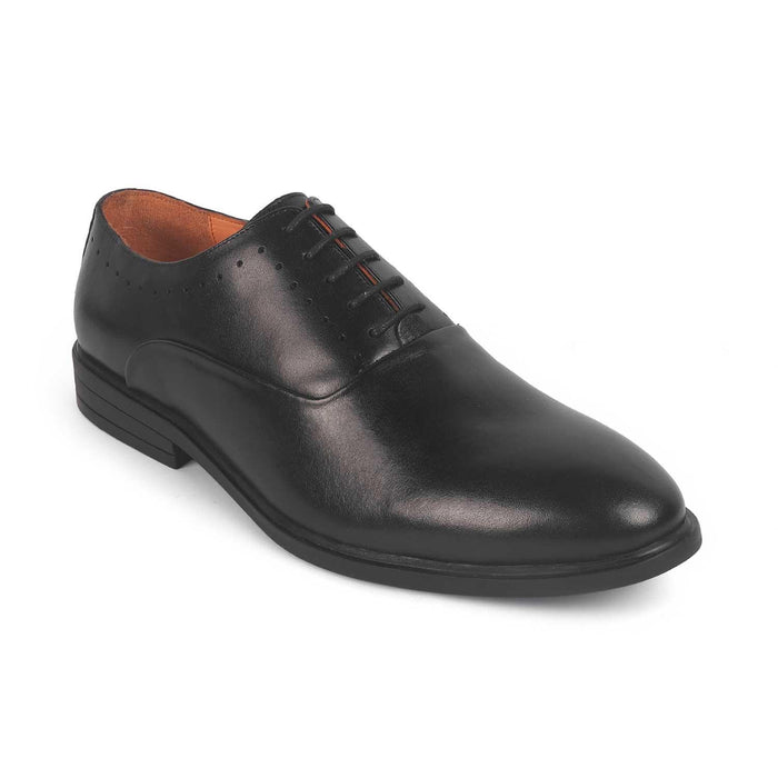 Yovy Black Men's Almond Shape Lace Ups Tresmode