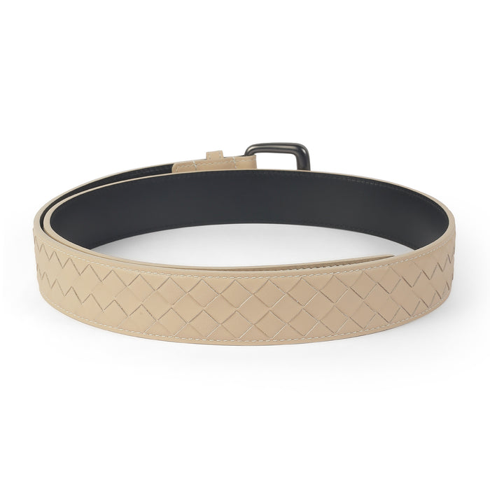 Tresmode Zeg White Men's Leather Belt