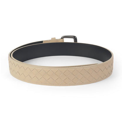 Tresmode Zeg White Men's Leather Belt