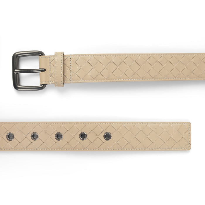 Tresmode Zeg White Men's Leather Belt