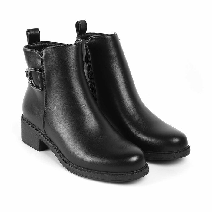 Zurich Black Women's TPR Sole Ankle-length Boots Tresmode
