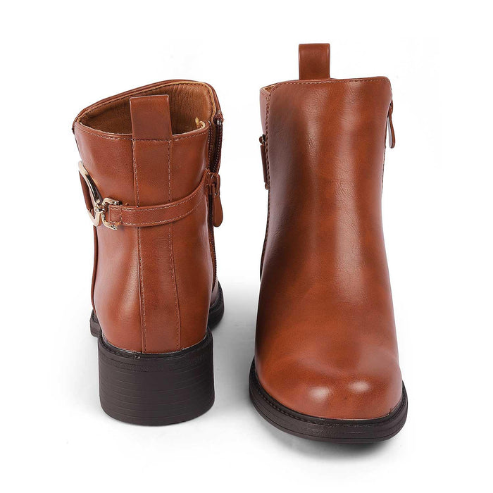 Zurich Camel Women's Premium Ankle-length Boots Tresmode