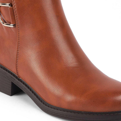 Zurich Camel Women's Casual Ankle-length Boots Tresmode